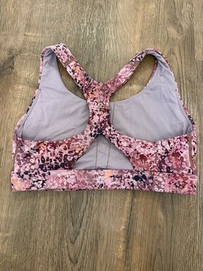 Athleta Pink Multi Floral Racerback Sports Bra